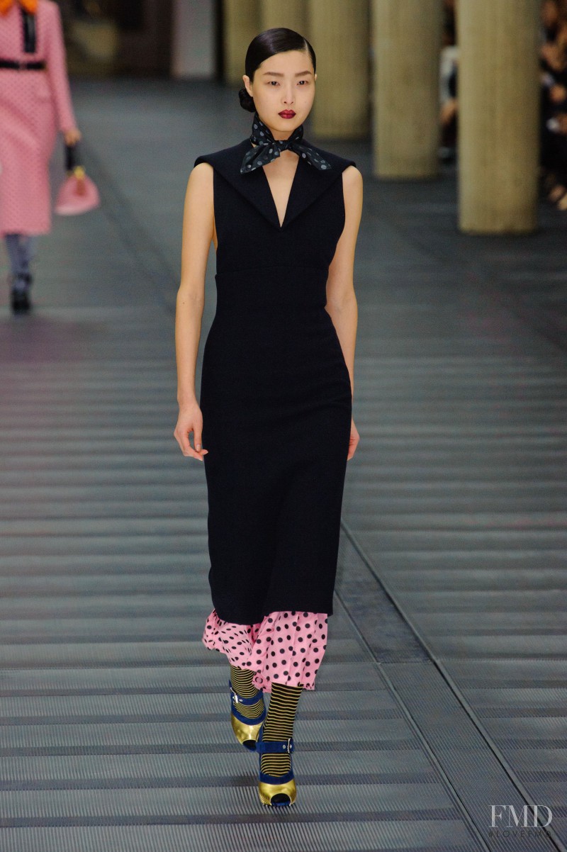 Sung Hee Kim featured in  the Miu Miu fashion show for Autumn/Winter 2013