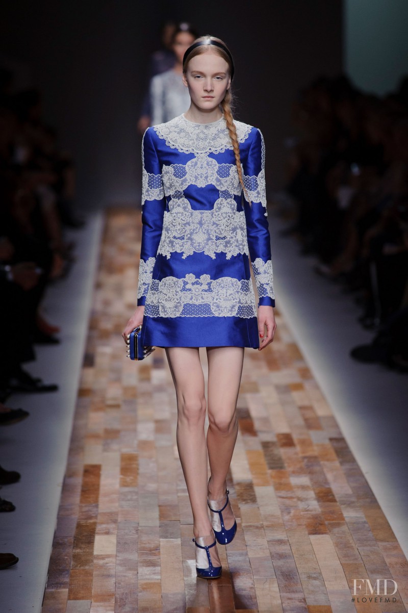 Maja Salamon featured in  the Valentino fashion show for Autumn/Winter 2013