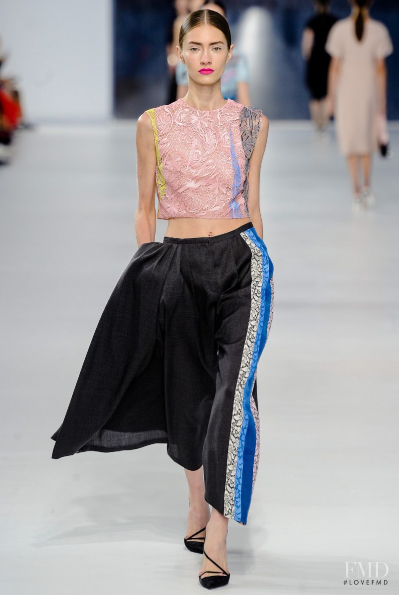 Marine Deleeuw featured in  the Christian Dior fashion show for Cruise 2014