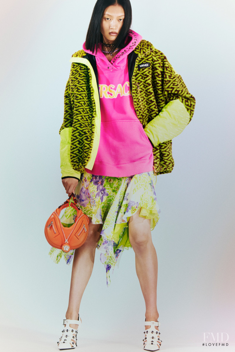 Yilan Hua featured in  the Versace lookbook for Resort 2023