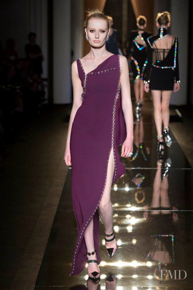 Stephanie Hall featured in  the Atelier Versace fashion show for Autumn/Winter 2013
