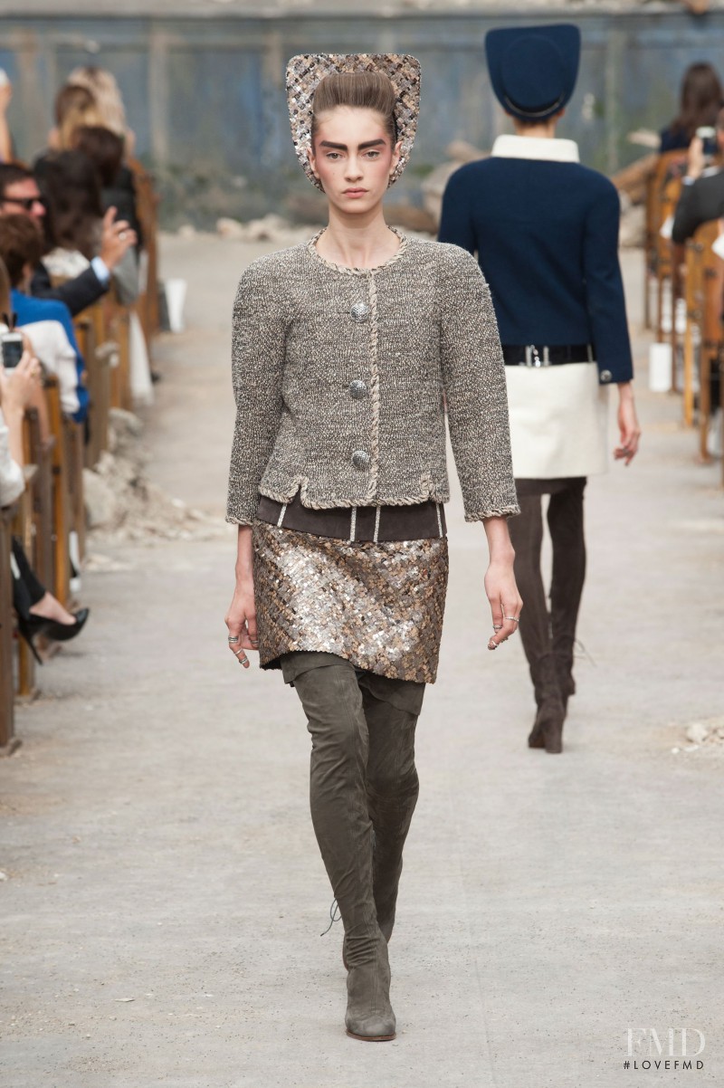 Marine Deleeuw featured in  the Chanel Haute Couture fashion show for Autumn/Winter 2013