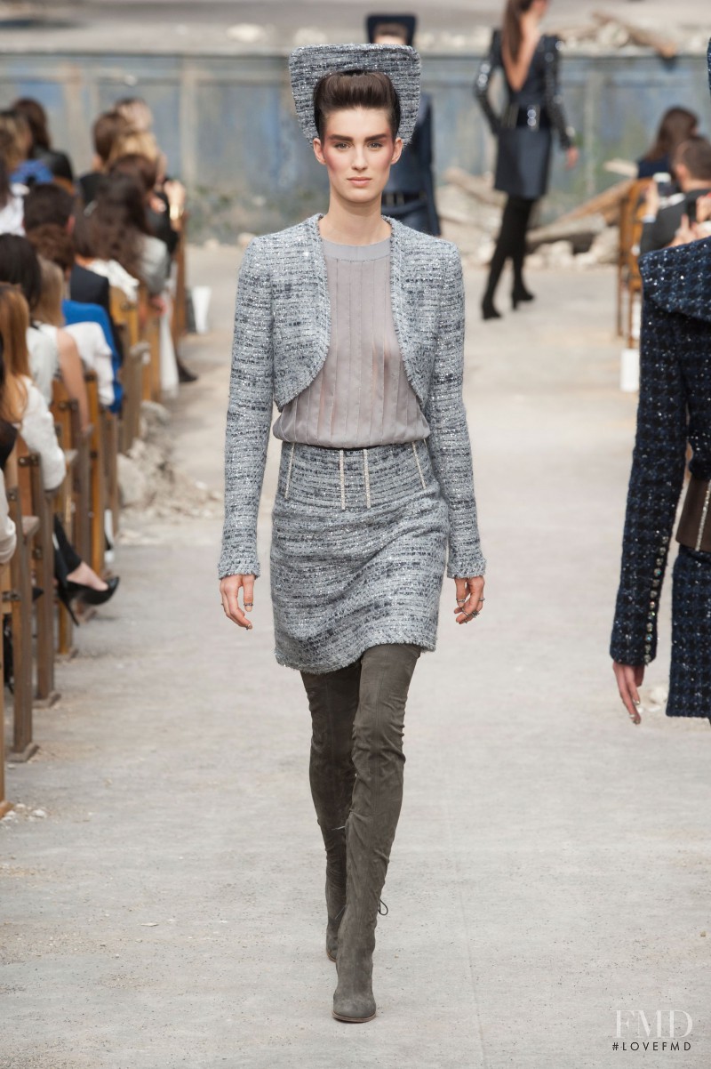 Marte Mei van Haaster featured in  the Chanel Haute Couture fashion show for Autumn/Winter 2013