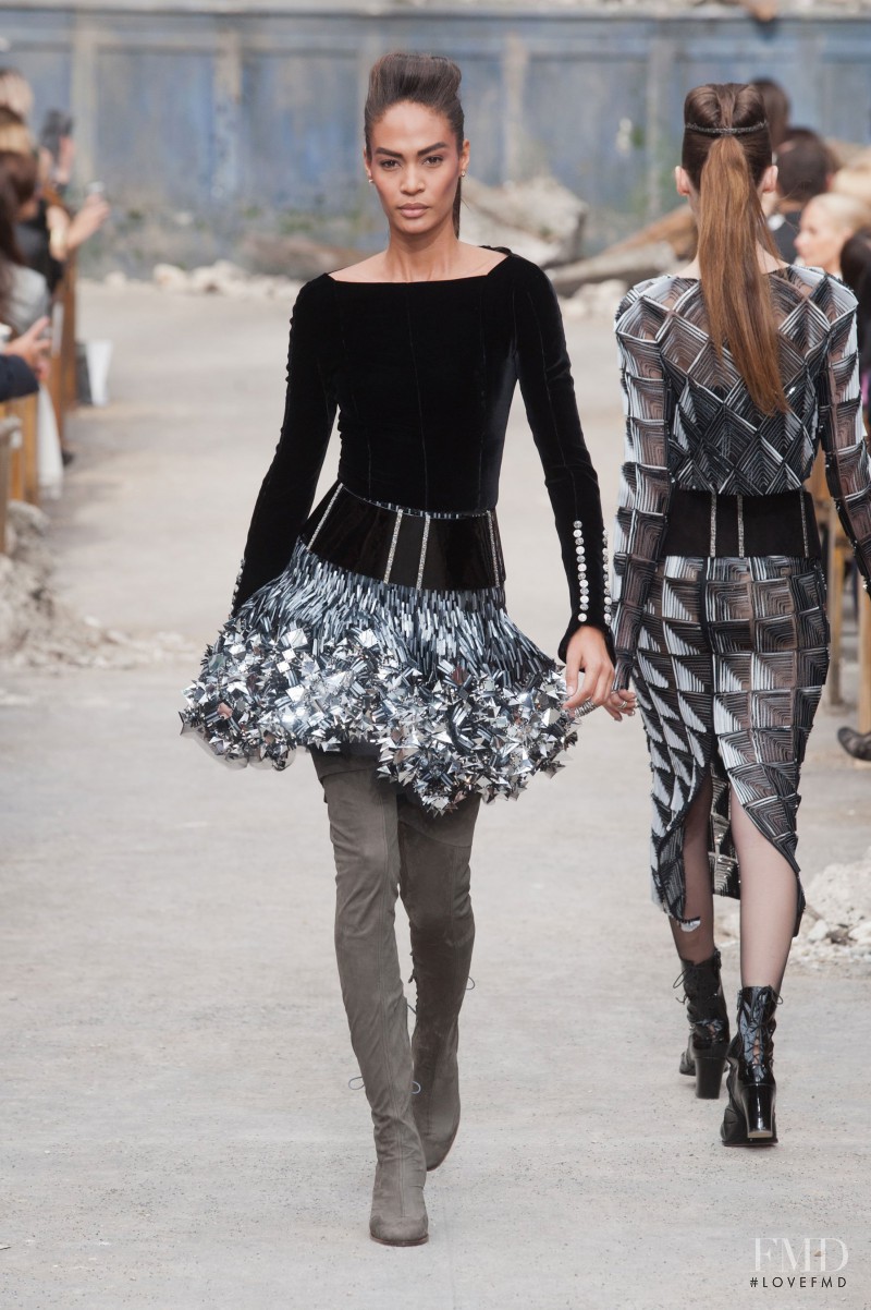 Joan Smalls featured in  the Chanel Haute Couture fashion show for Autumn/Winter 2013