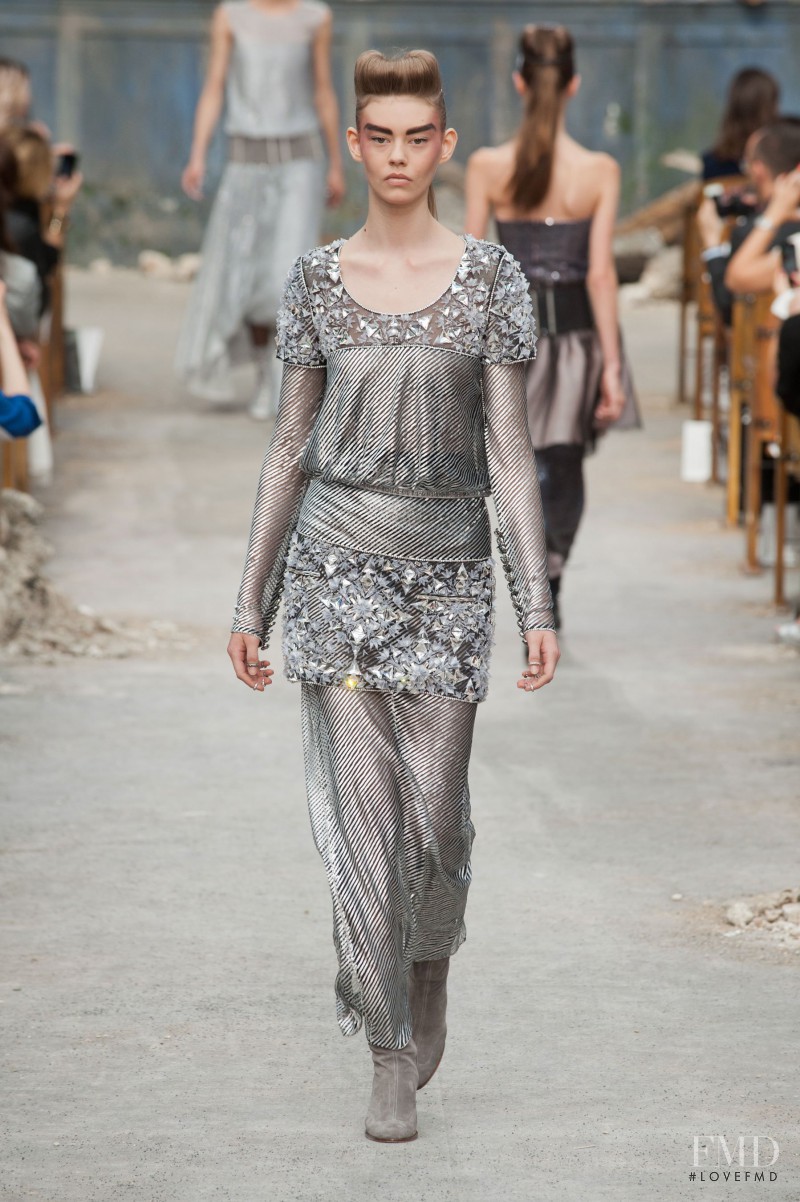 Ondria Hardin featured in  the Chanel Haute Couture fashion show for Autumn/Winter 2013