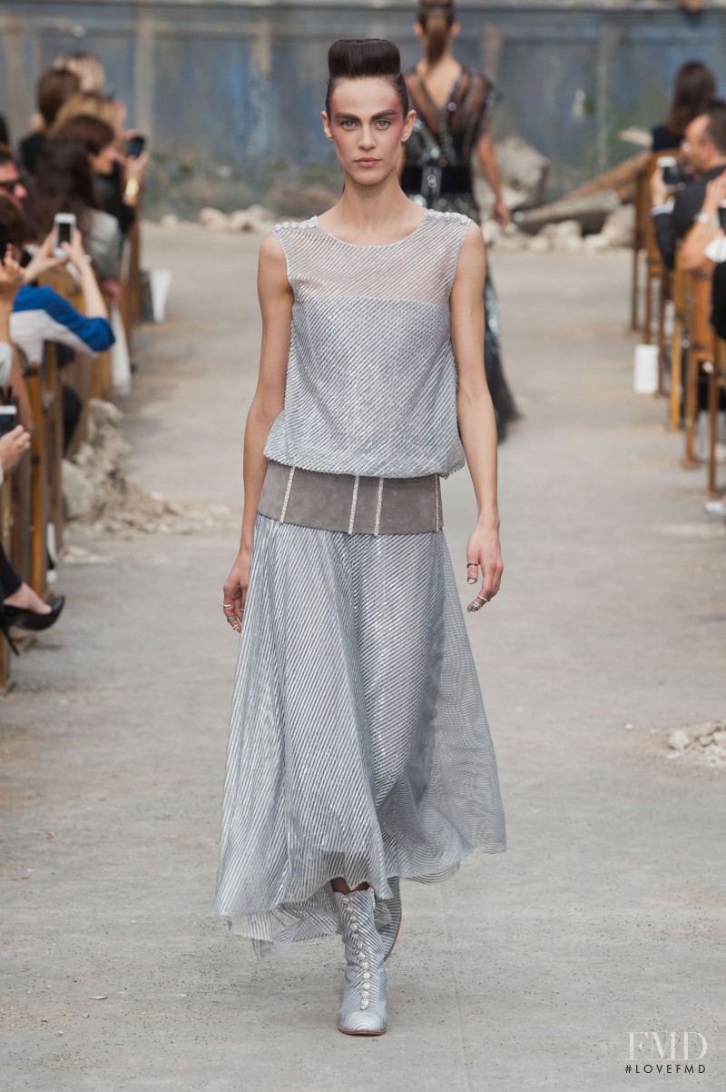 Aymeline Valade featured in  the Chanel Haute Couture fashion show for Autumn/Winter 2013