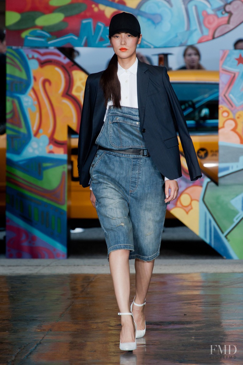 Liu Wen featured in  the DKNY fashion show for Spring/Summer 2014