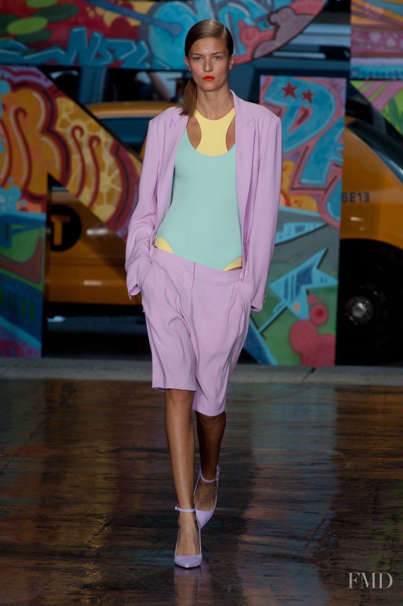 Emeline Ghesquiere featured in  the DKNY fashion show for Spring/Summer 2014