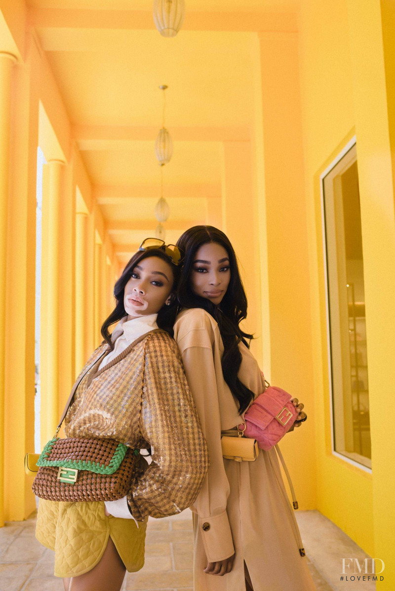 Winnie Chantelle Harlow featured in  the Fendi Baguette Friends Foreve advertisement for Spring/Summer 2020