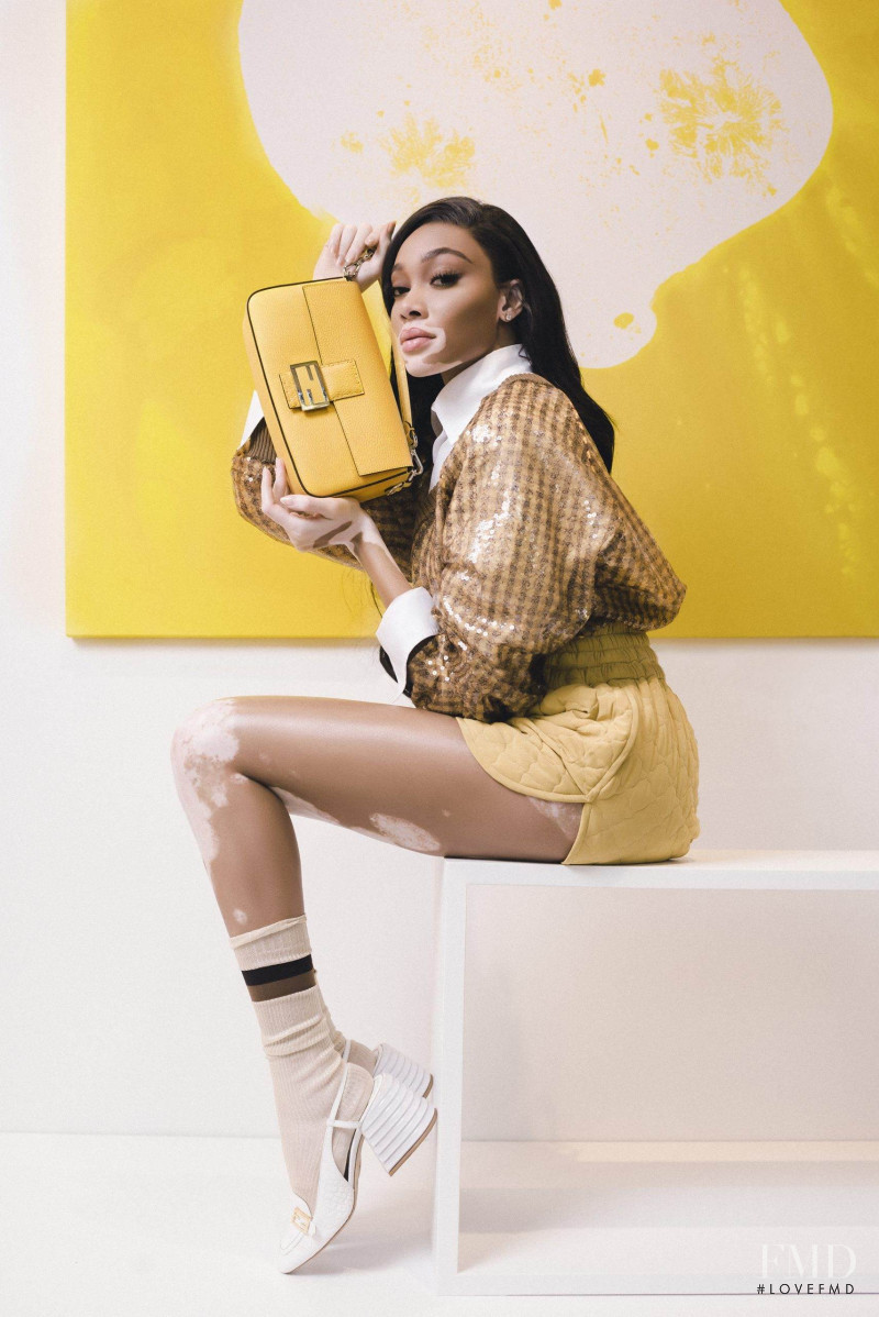 Winnie Chantelle Harlow featured in  the Fendi Baguette Friends Foreve advertisement for Spring/Summer 2020