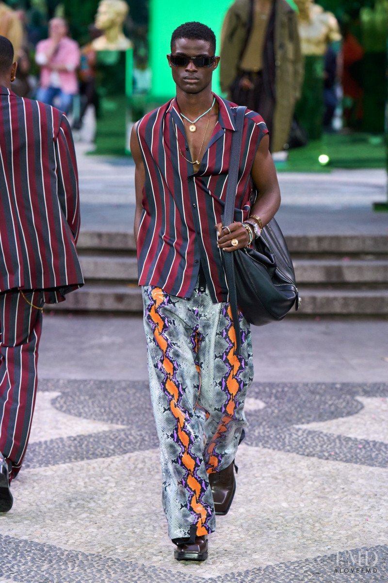 Kelvin Adewole featured in  the Versace fashion show for Spring/Summer 2023