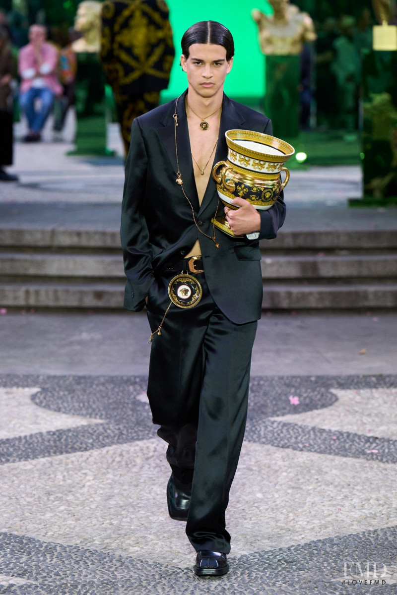 Andreas Athanasopoulos featured in  the Versace fashion show for Spring/Summer 2023