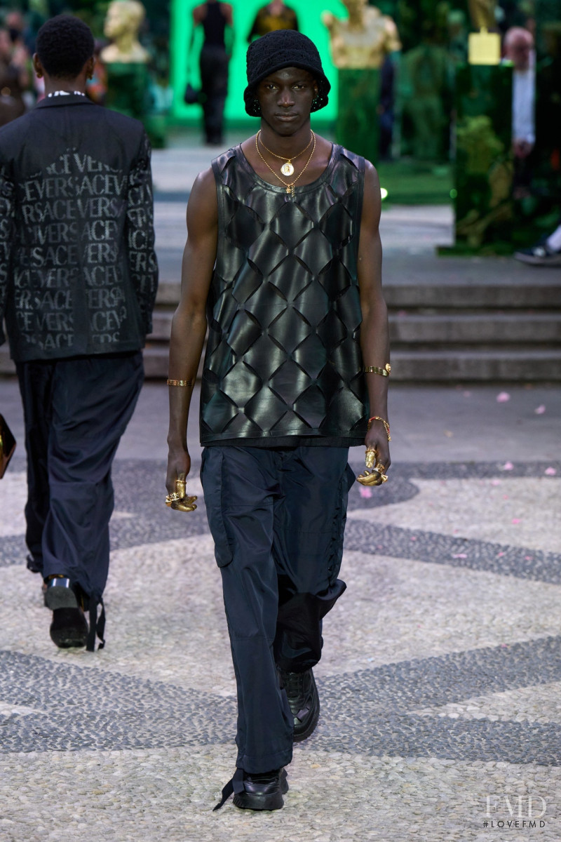 Momo Ndiaye featured in  the Versace fashion show for Spring/Summer 2023