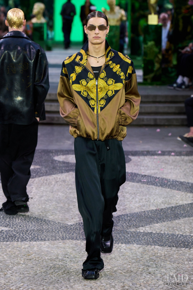 Jaden Edlund featured in  the Versace fashion show for Spring/Summer 2023