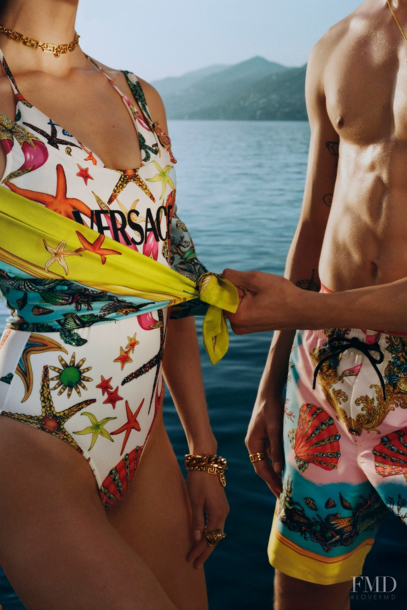 Rozanne Verduin featured in  the Versace La Vacanza advertisement for Spring/Summer 2021