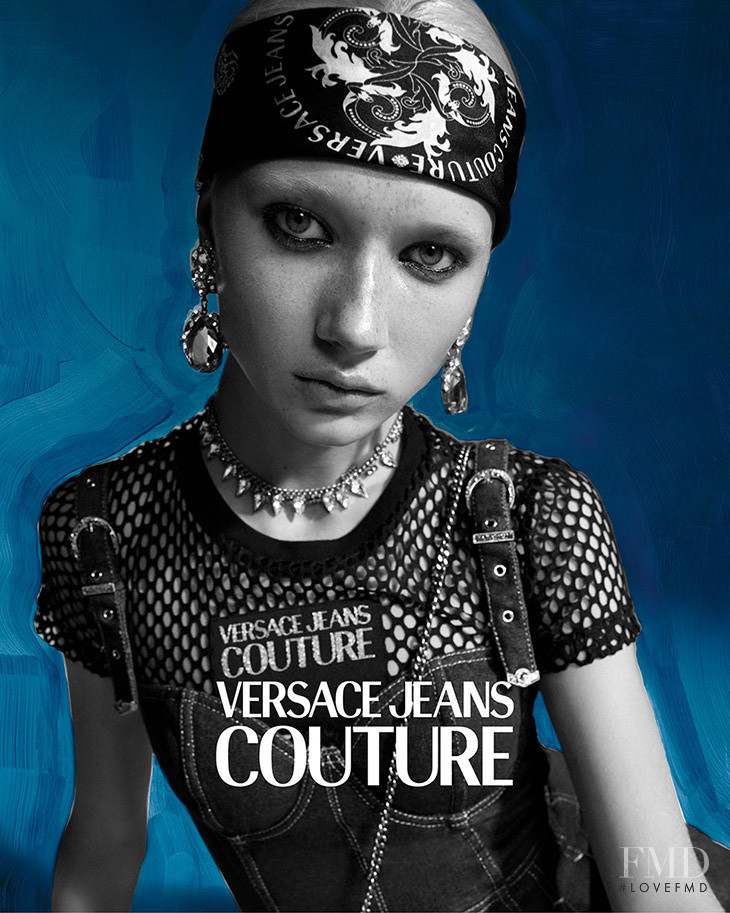 Evelina Lauren featured in  the Versace Jeans Couture advertisement for Winter 2020