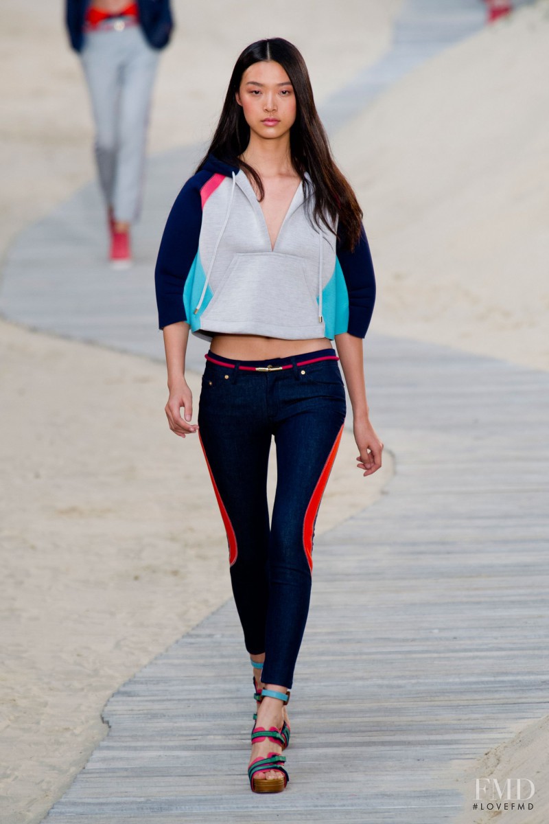 Tian Yi featured in  the Tommy Hilfiger fashion show for Spring/Summer 2014