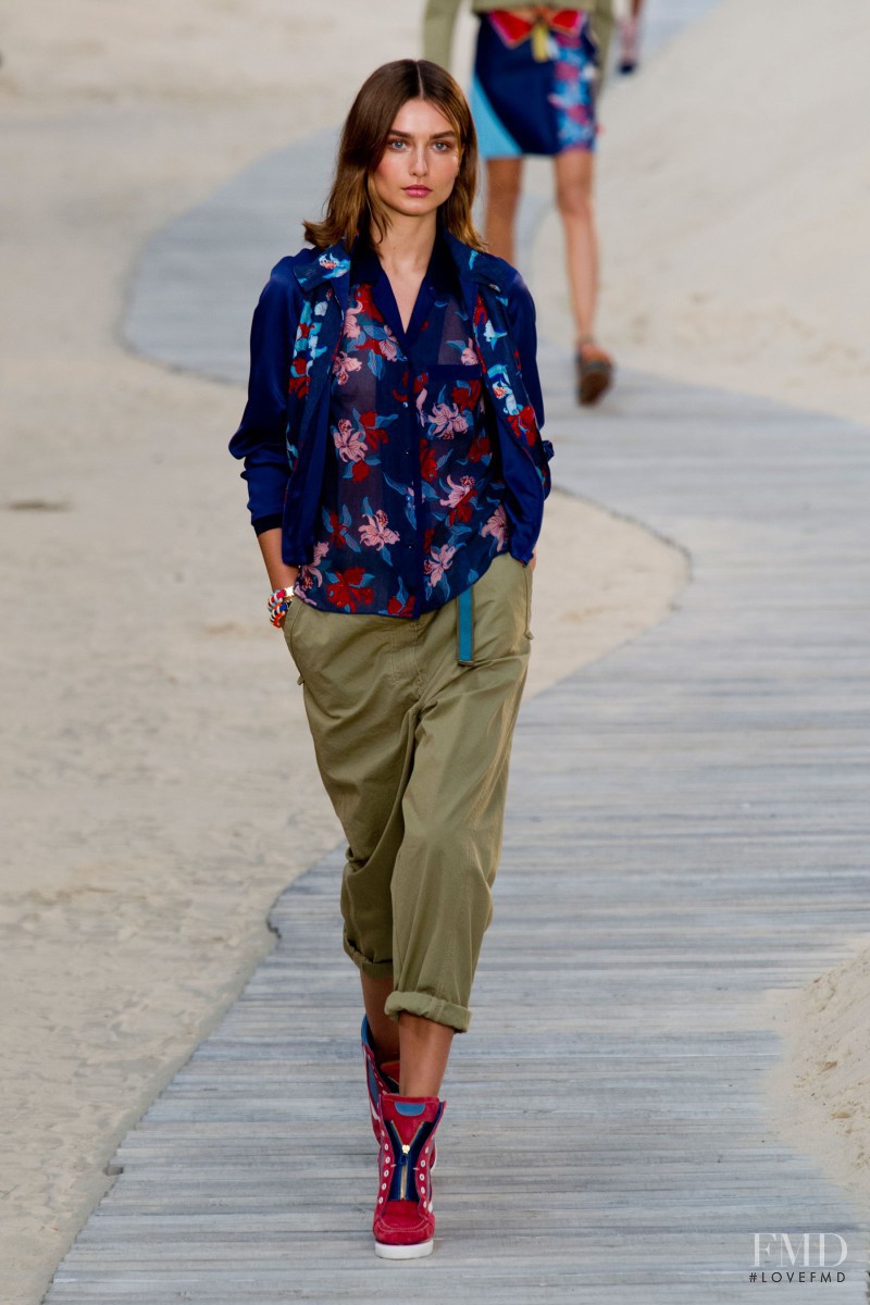 Andreea Diaconu featured in  the Tommy Hilfiger fashion show for Spring/Summer 2014