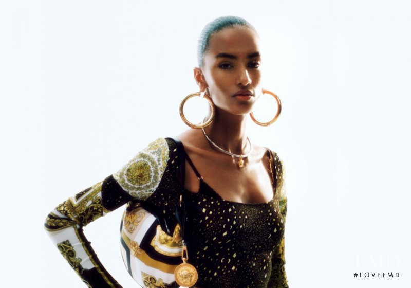 Sacha Quenby featured in  the Versace Flash  advertisement for Resort 2021