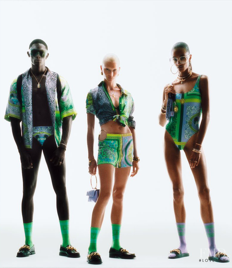 Evelina Lauren featured in  the Versace Flash  advertisement for Resort 2021