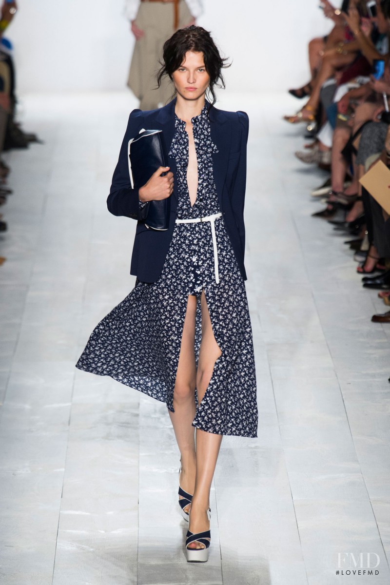 Katlin Aas featured in  the Michael Kors Collection fashion show for Spring/Summer 2014
