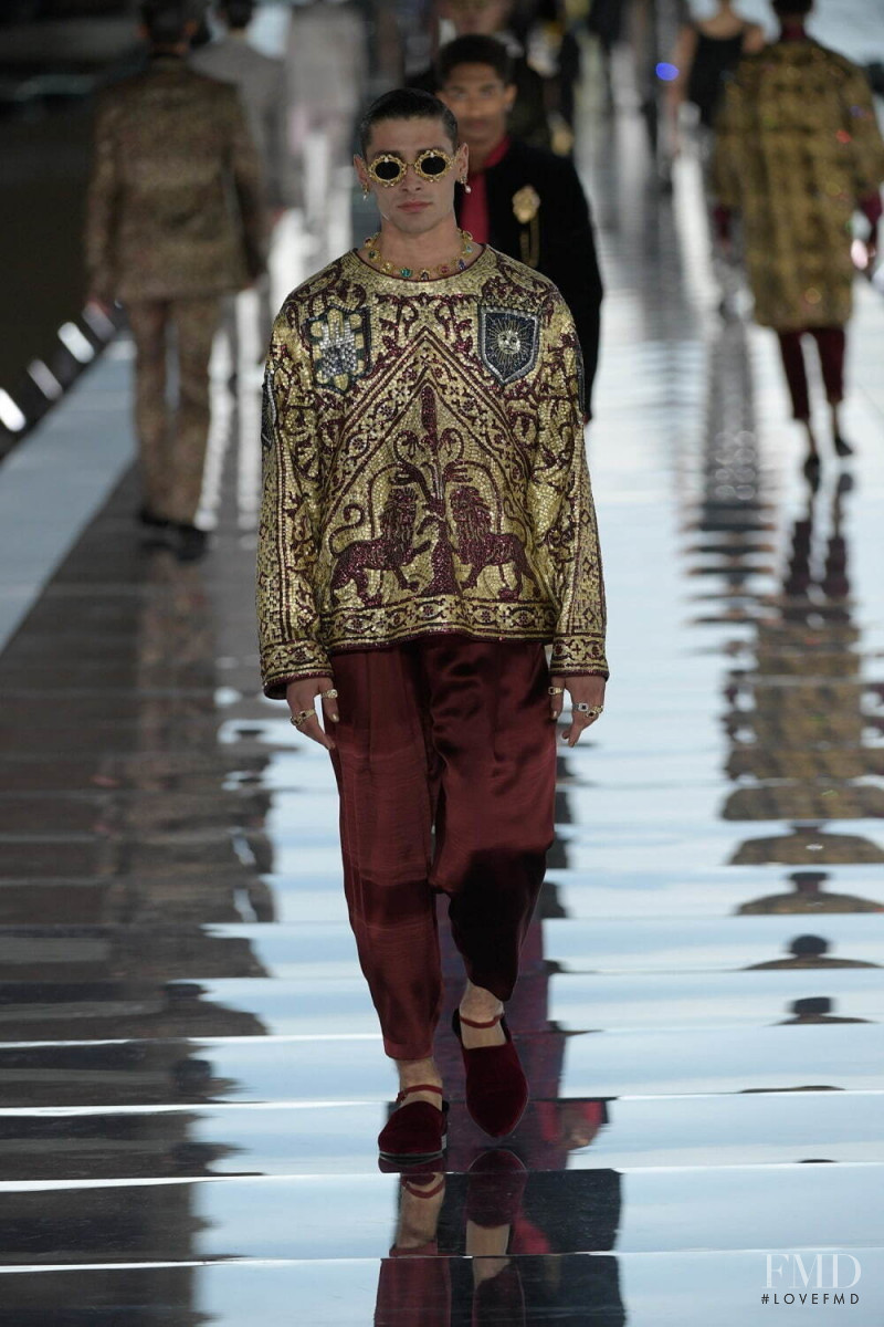 Nicolo Verde featured in  the Dolce & Gabbana Alta Moda Alta Sartoria fashion show for Autumn/Winter 2021