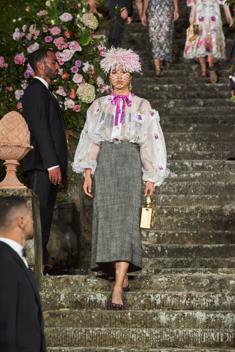 Maggie Yu featured in  the Dolce & Gabbana Alta Moda fashion show for Autumn/Winter 2020