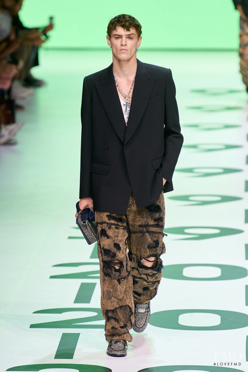 Mattia Giovannoni featured in  the Dolce & Gabbana fashion show for Spring/Summer 2023
