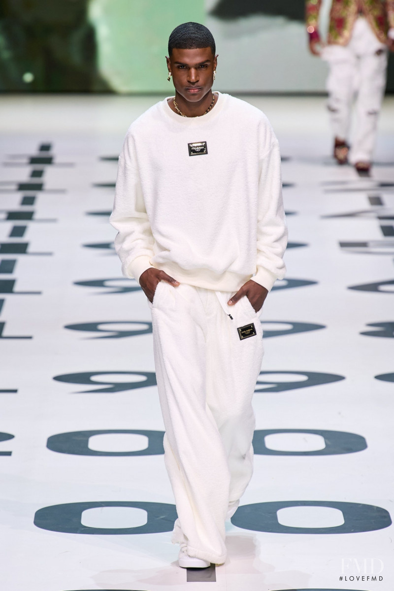 Rafael Mayers featured in  the Dolce & Gabbana fashion show for Spring/Summer 2023