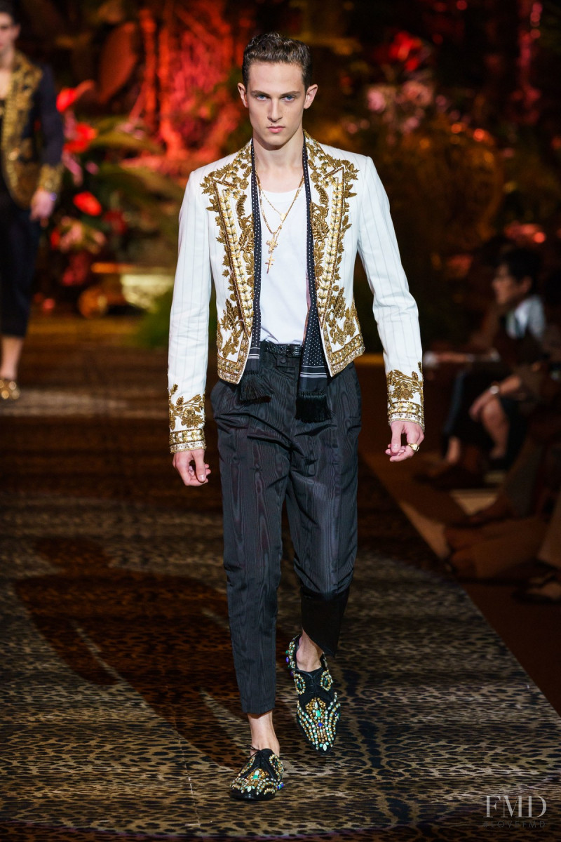 Mattia Liam La Placa featured in  the Dolce & Gabbana fashion show for Spring/Summer 2020