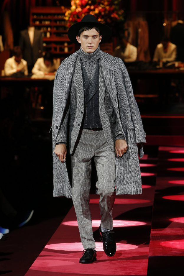 Tommy Hackett featured in  the Dolce & Gabbana fashion show for Autumn/Winter 2019