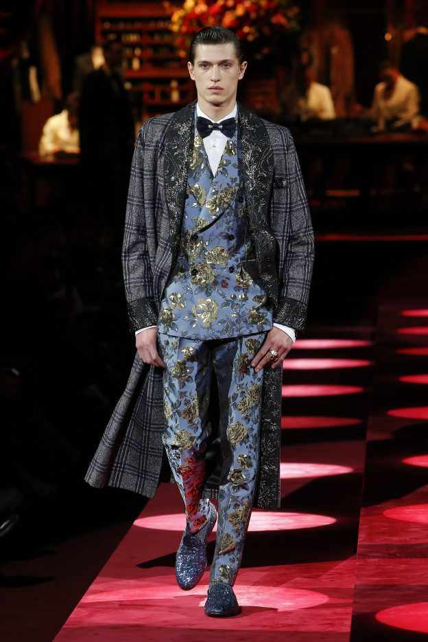 Edoardo Sebastianelli featured in  the Dolce & Gabbana fashion show for Autumn/Winter 2019