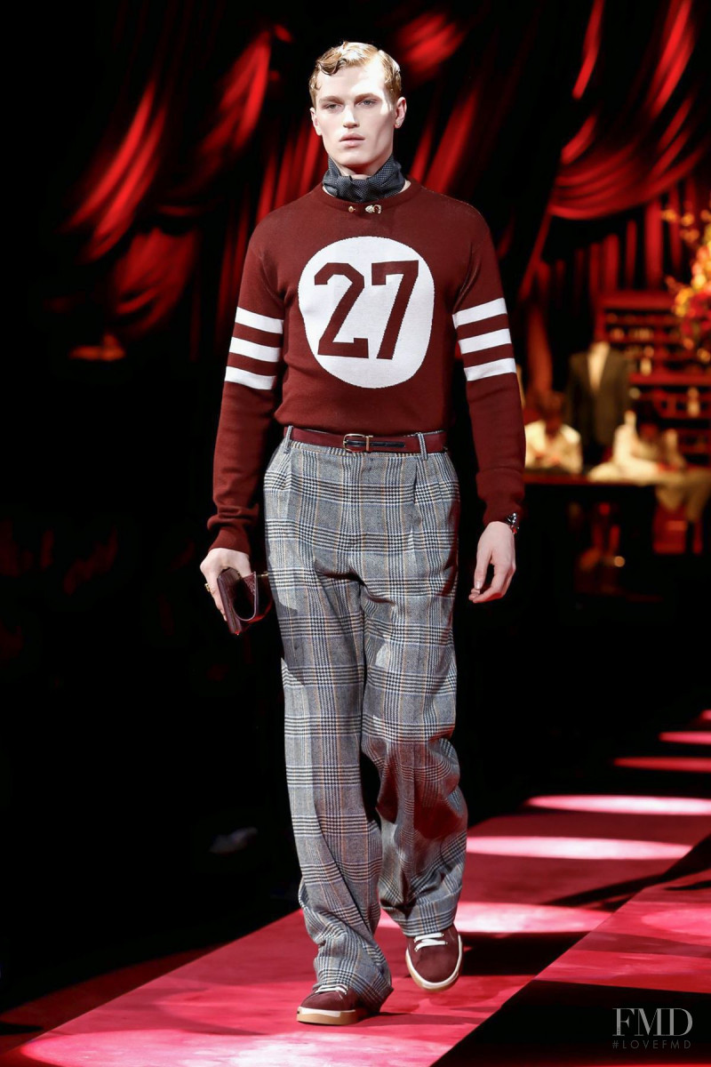 George Griffiths featured in  the Dolce & Gabbana fashion show for Autumn/Winter 2019