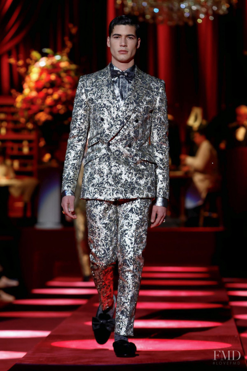 Davide Lenoci featured in  the Dolce & Gabbana fashion show for Autumn/Winter 2019