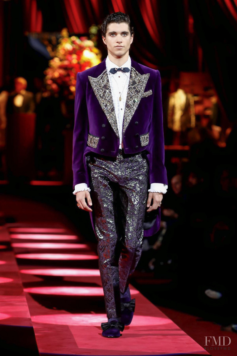 Mateo Videla featured in  the Dolce & Gabbana fashion show for Autumn/Winter 2019