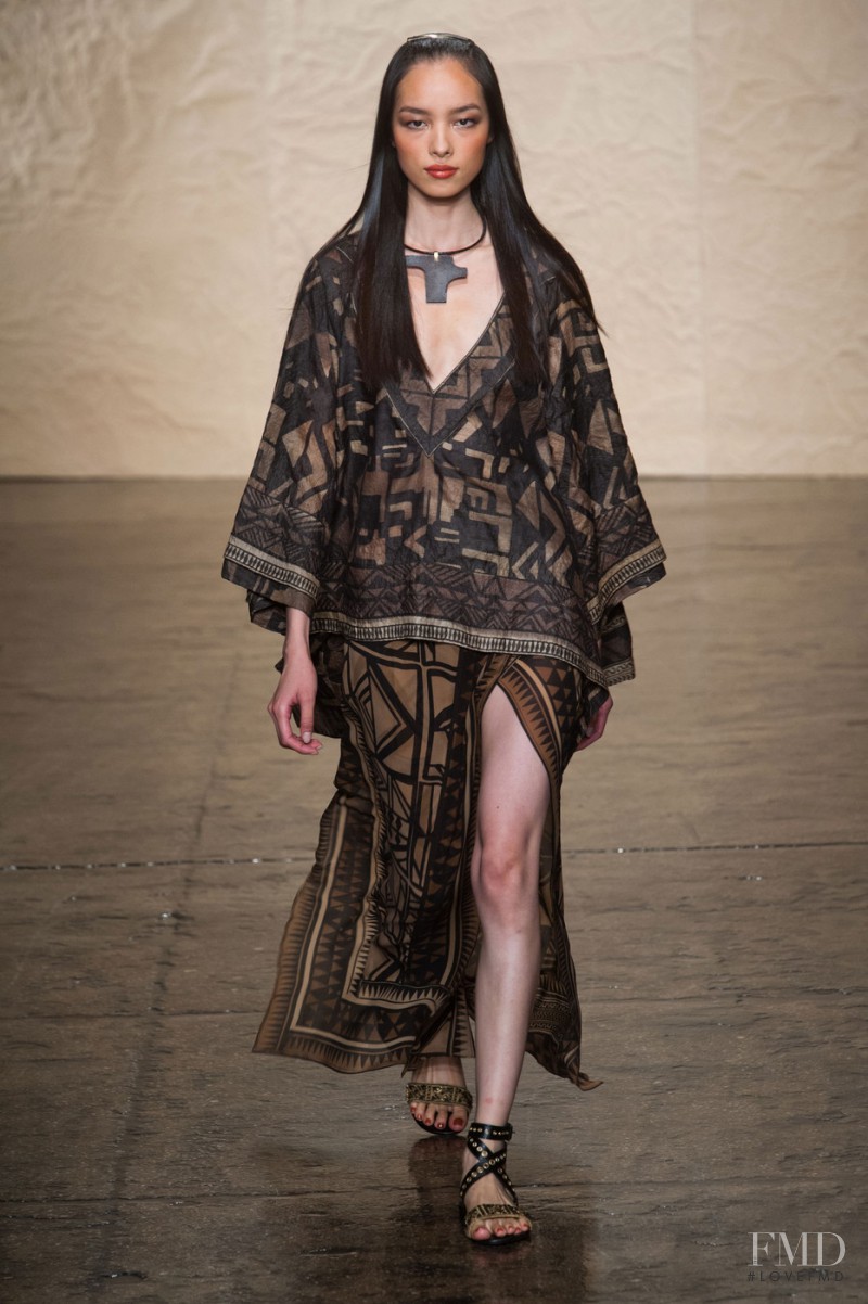 Fei Fei Sun featured in  the Donna Karan New York fashion show for Spring/Summer 2014