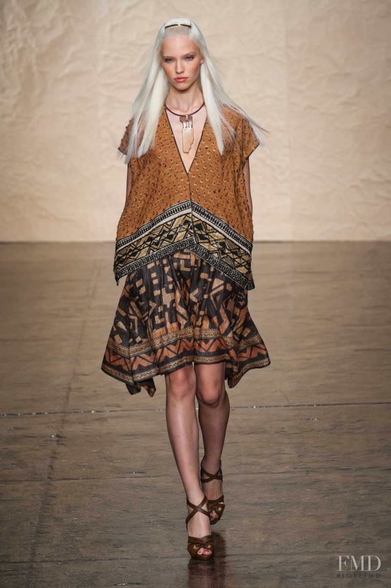 Sasha Luss featured in  the Donna Karan New York fashion show for Spring/Summer 2014