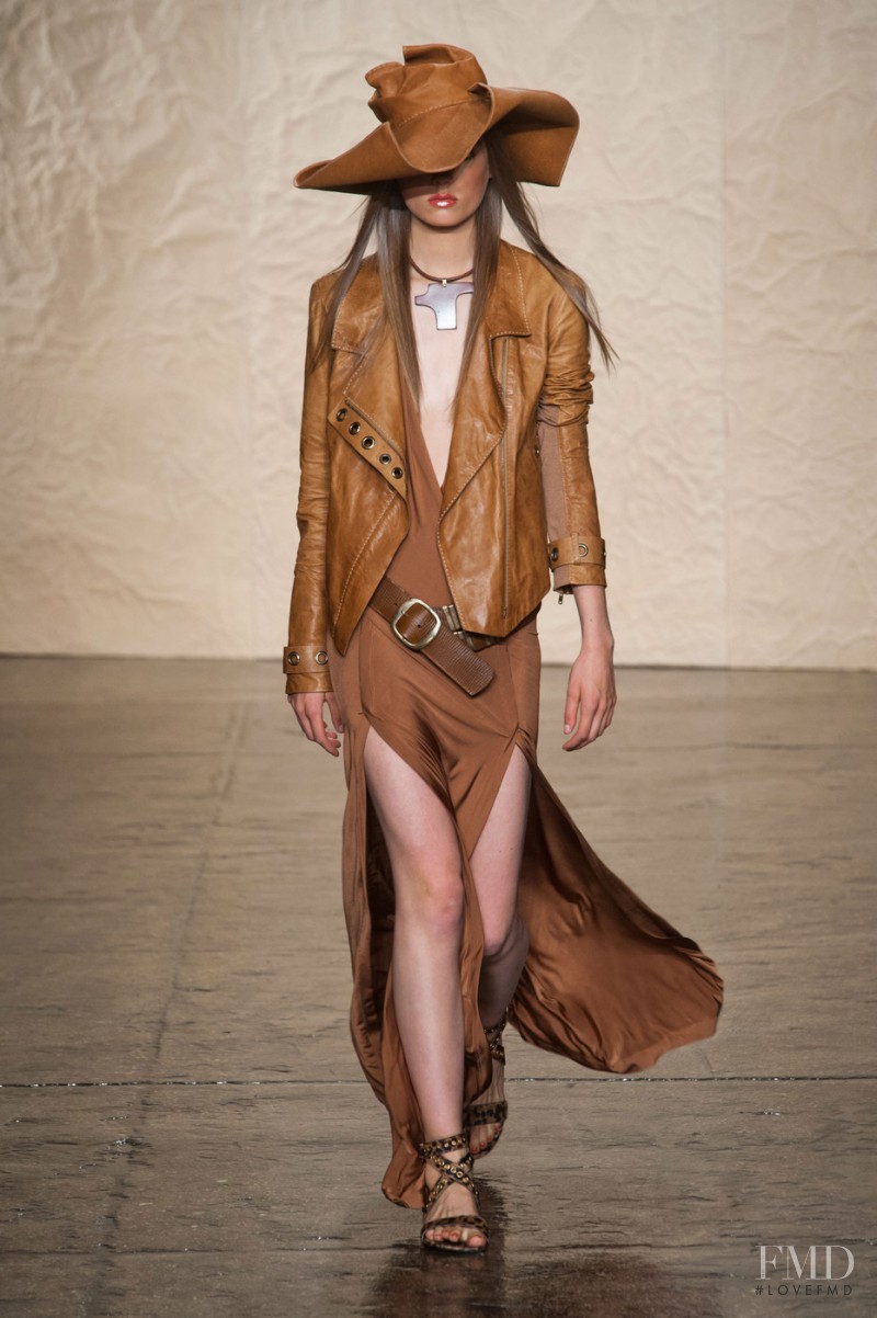 Caroline Brasch Nielsen featured in  the Donna Karan New York fashion show for Spring/Summer 2014