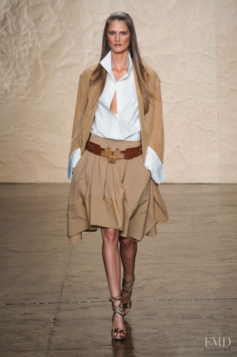 Marie Piovesan featured in  the Donna Karan New York fashion show for Spring/Summer 2014