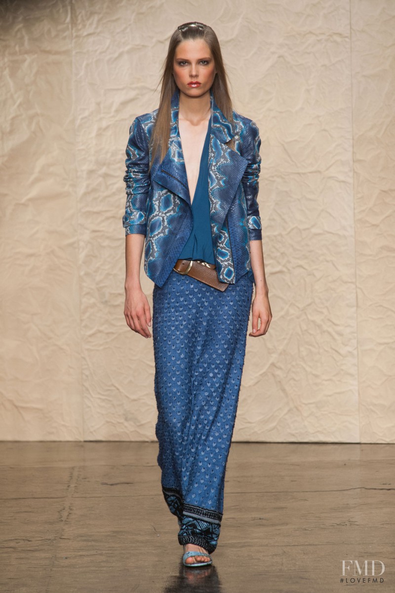 Caroline Brasch Nielsen featured in  the Donna Karan New York fashion show for Spring/Summer 2014