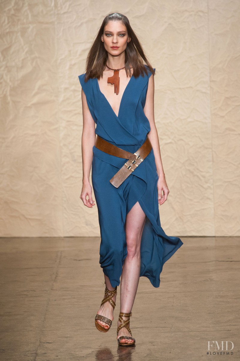 Kati Nescher featured in  the Donna Karan New York fashion show for Spring/Summer 2014