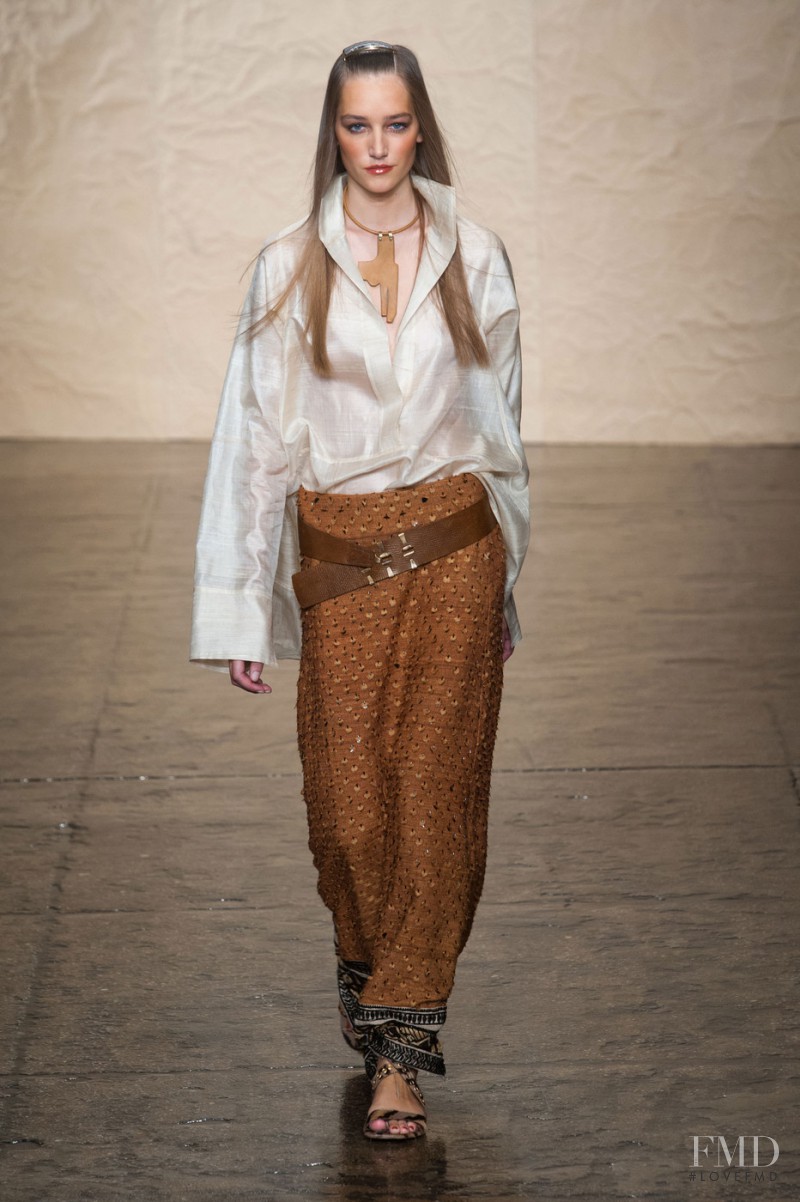 Joséphine Le Tutour featured in  the Donna Karan New York fashion show for Spring/Summer 2014