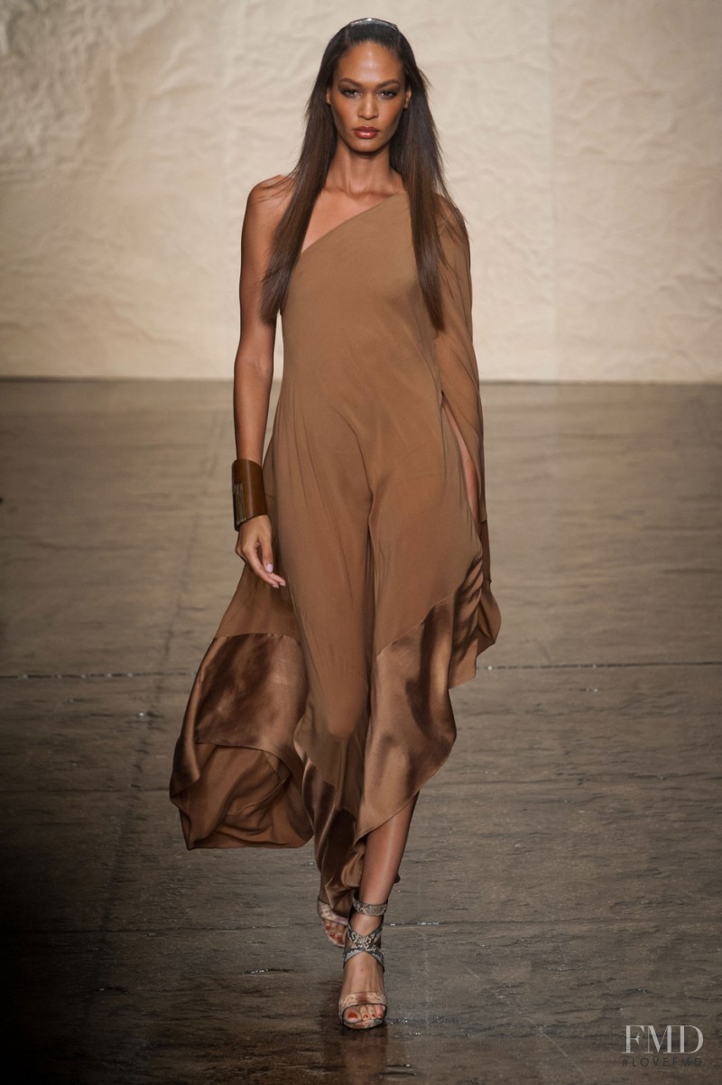 Joan Smalls featured in  the Donna Karan New York fashion show for Spring/Summer 2014