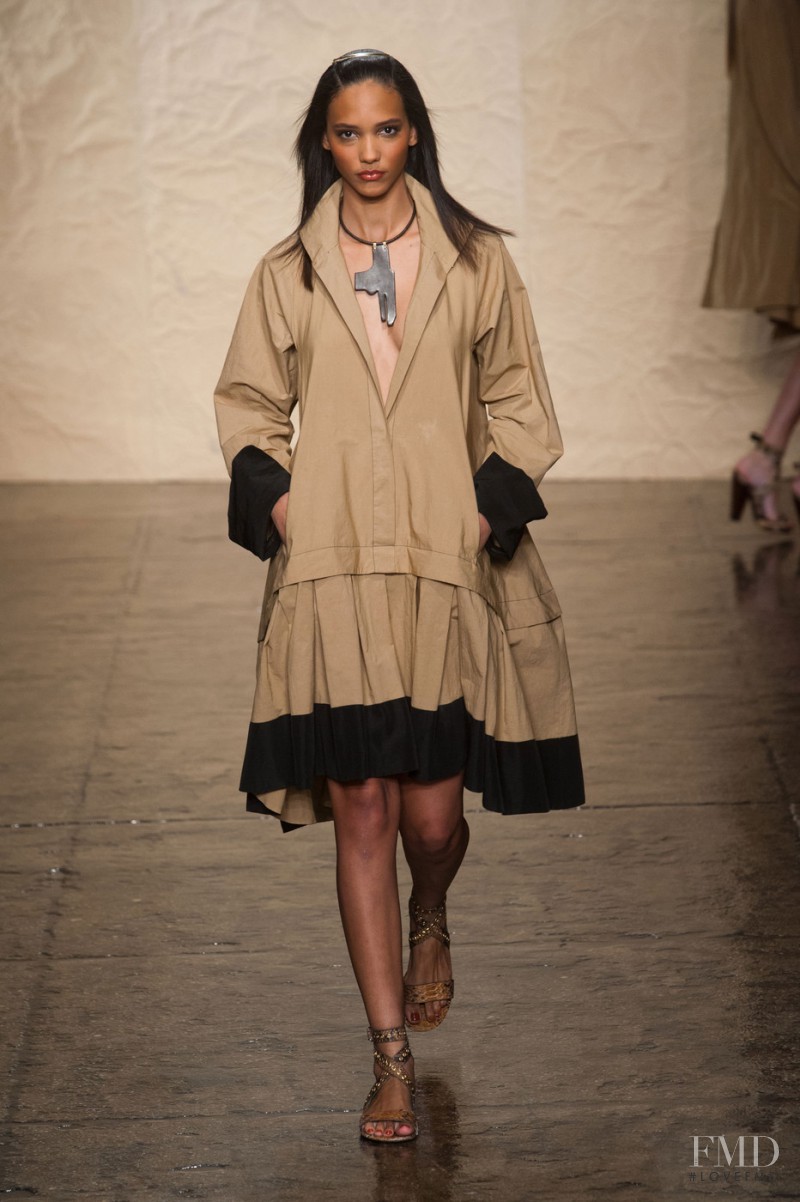 Cora Emmanuel featured in  the Donna Karan New York fashion show for Spring/Summer 2014