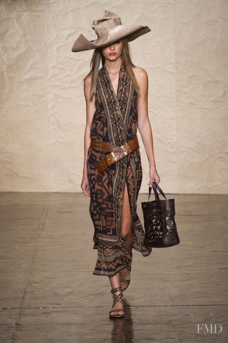 Josephine Skriver featured in  the Donna Karan New York fashion show for Spring/Summer 2014