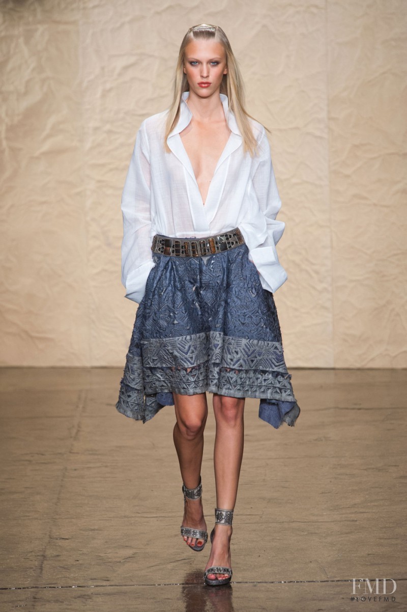 Juliana Schurig featured in  the Donna Karan New York fashion show for Spring/Summer 2014