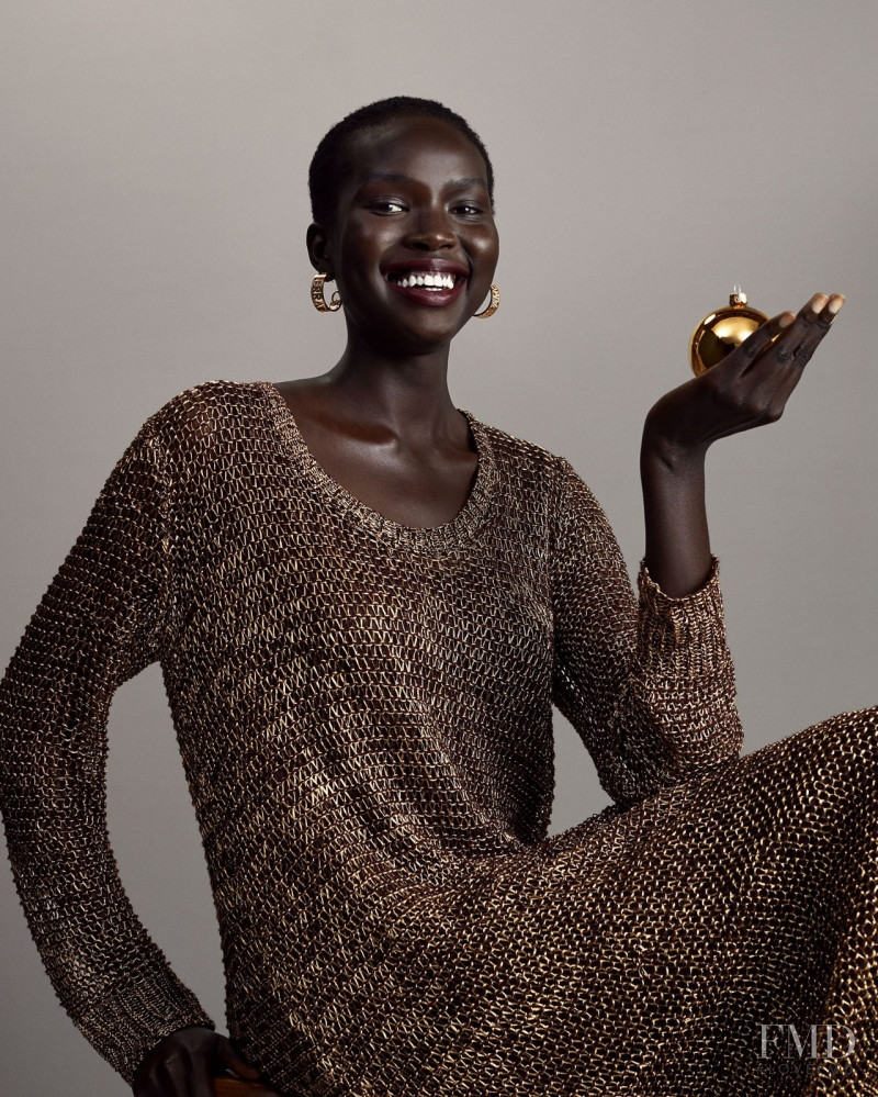 Ajok Madel featured in  the Salvatore Ferragamo advertisement for Holiday 2020