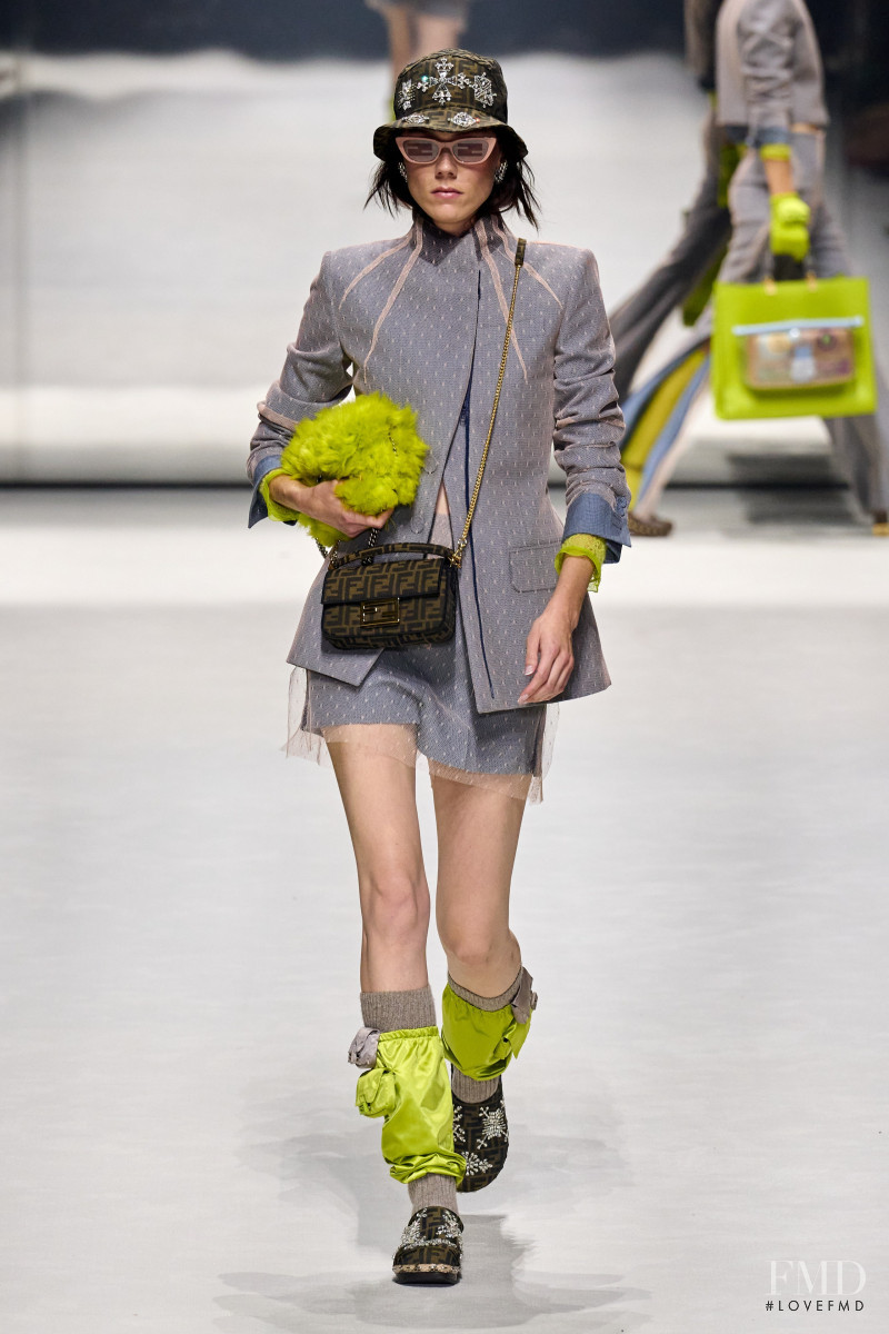 Kiki Willems featured in  the Fendi fashion show for Resort 2023
