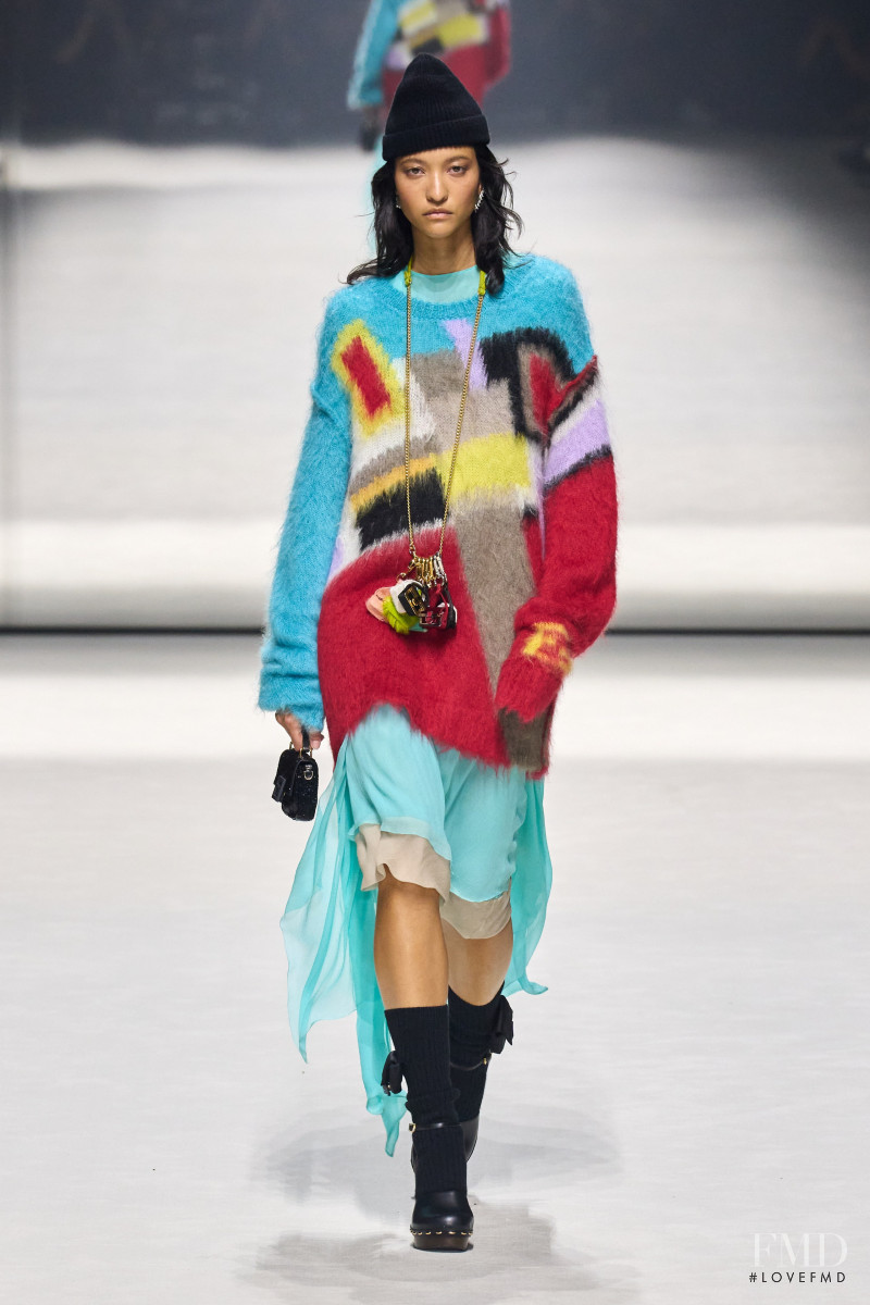 America Gonzalez featured in  the Fendi fashion show for Resort 2023