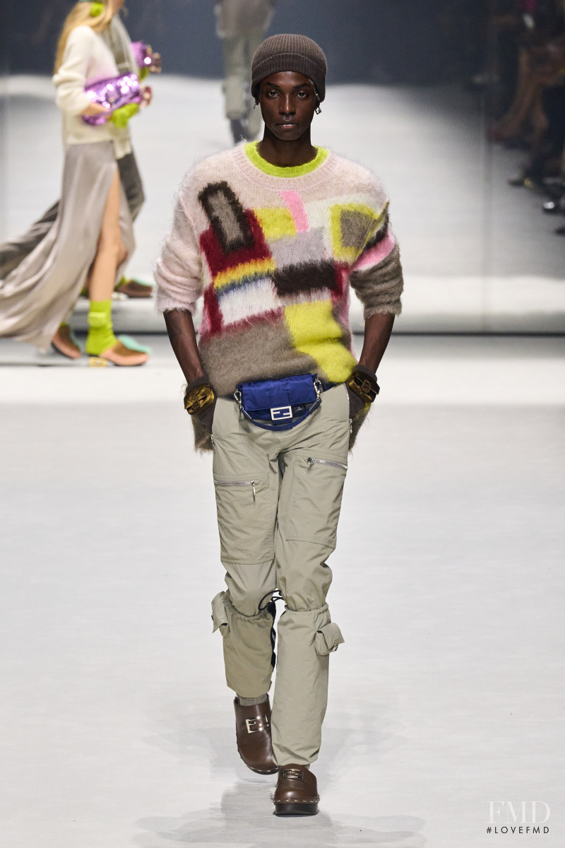 Ahmed Richards featured in  the Fendi fashion show for Resort 2023